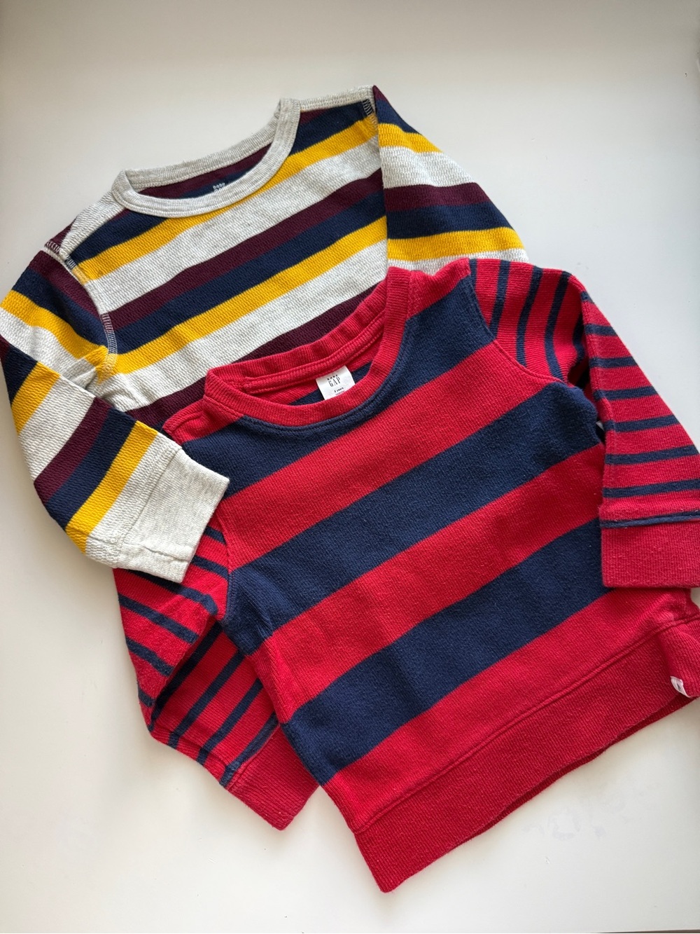 GAP Boys 3 years Striped Crewneck Long Sleeve Waffle Thermal Classic Fall